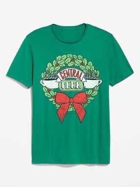 Old Navy Central Perk Green Holiday Graphic women’s tee Pre loved